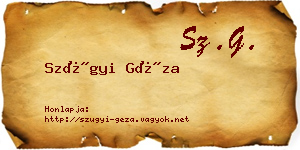 Szügyi Géza névjegykártya